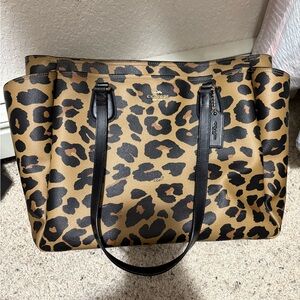 Coach Leopard Print Diaper Bag - Tan and Black